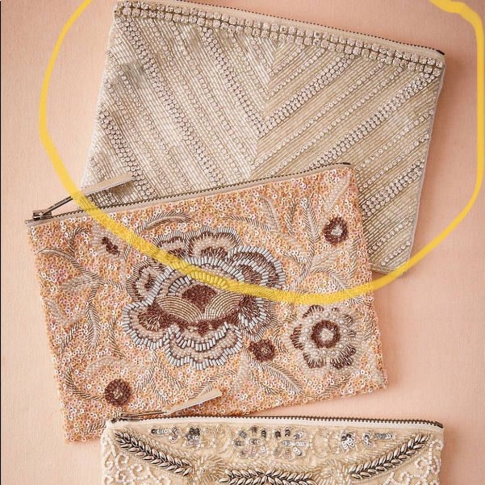 BHLDN Santal bridal or bridesmaid beaded pouch clutch